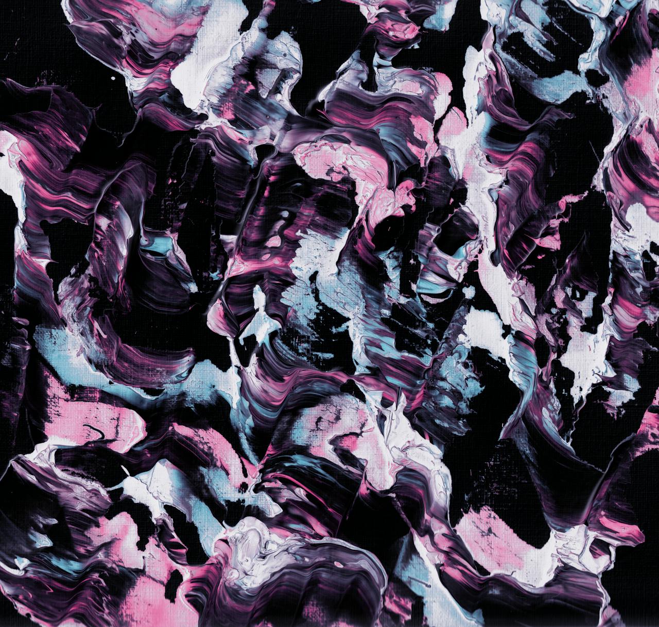 Colorful abstract acrylic painting with dynamic textures and patterns.